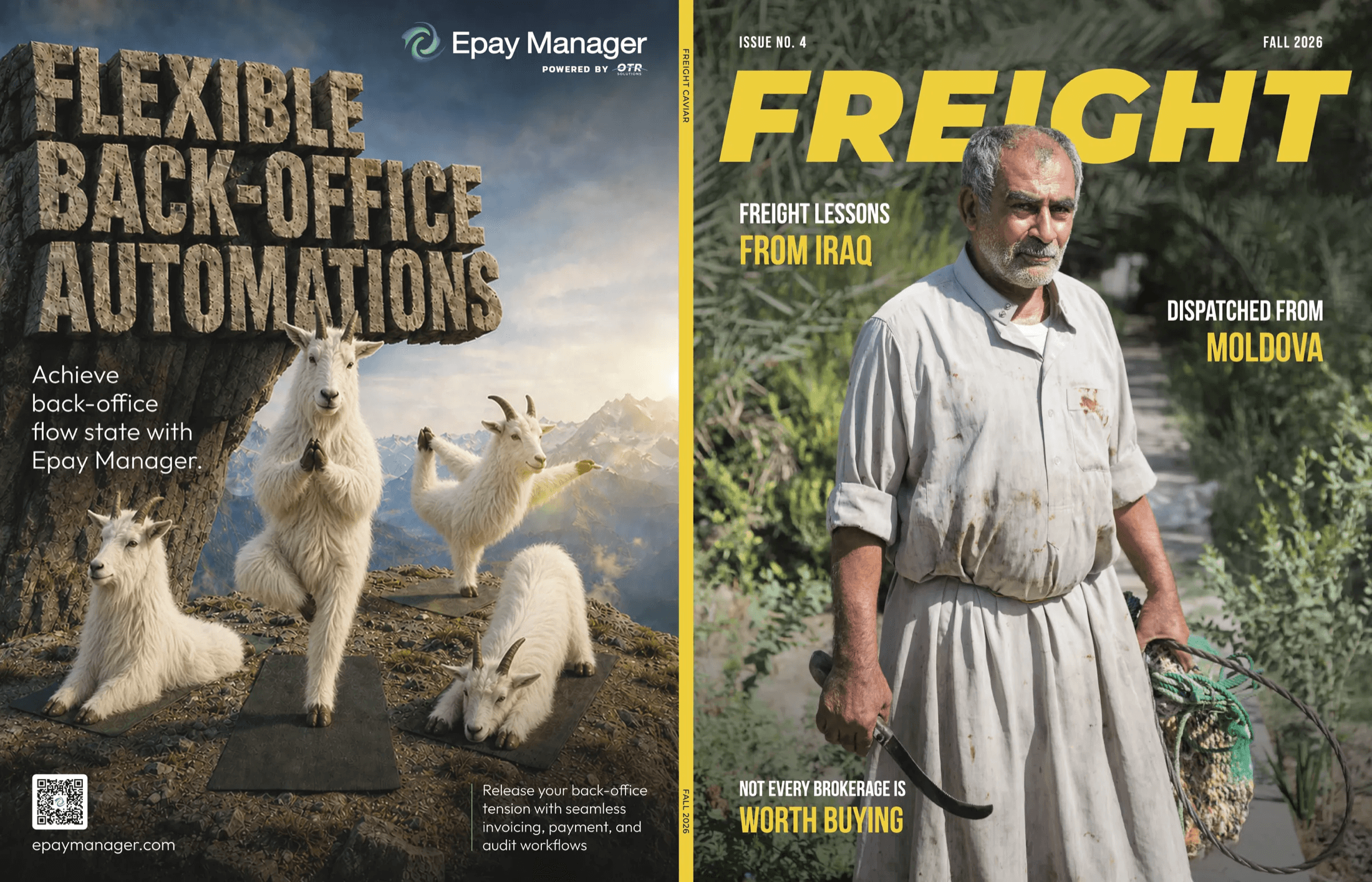 Freight Caviar, current print edition, front and back cover