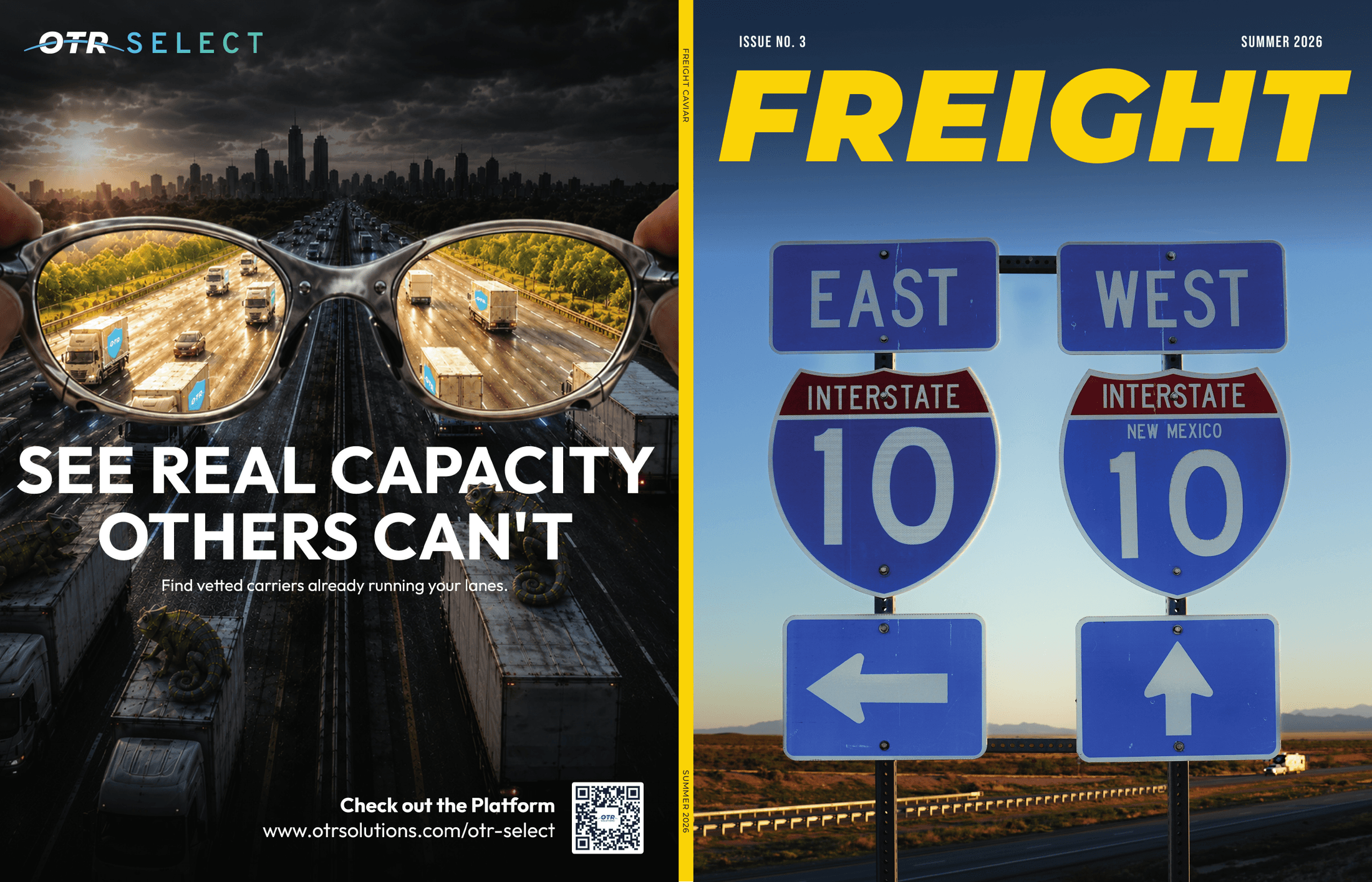 Freight Caviar, current print edition, front and back cover