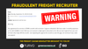 🤥 Fraudulent Freight Recruiter