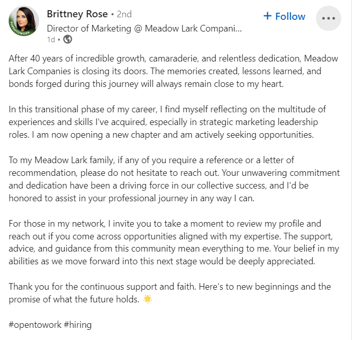 Meadow Lark Companies Ends 40Year Legacy