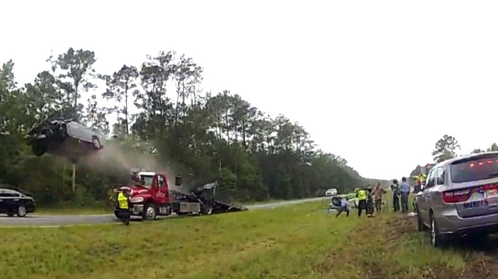 Dramatic Tow Truck Crash in Georgia